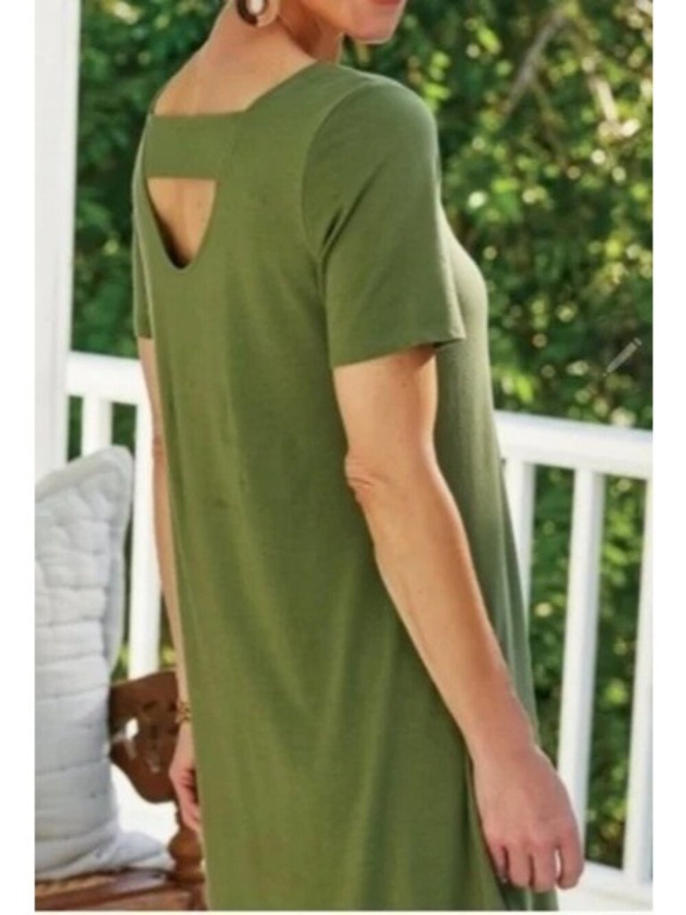 Soft Surroundings Women's Camille T-Shirt Dress Olive Loden Green Size XS 2/4 - Picture 2 of 9